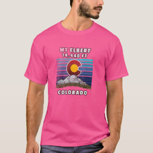 Mount Elbert Colorado Flag Themed T-Shirt