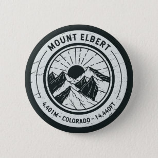 Mount Elbert Colorado Hiking Skiing Travel 6 Cm Round Badge