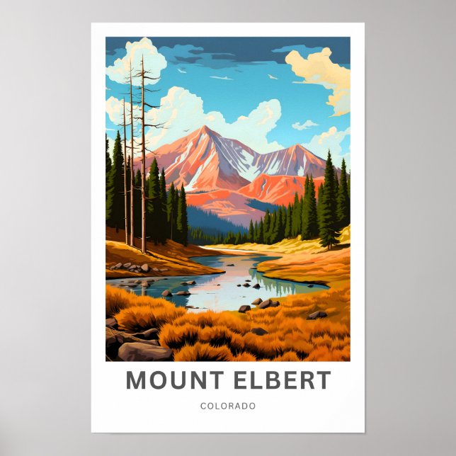 Mount Elbert Colorado Travel Print (Front)