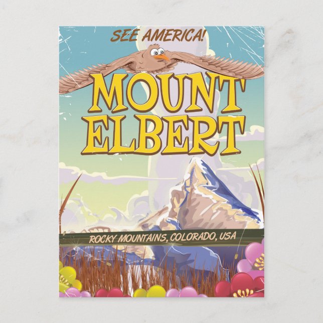 Mount Elbert, Colorado USA travel poster Postcard (Front)