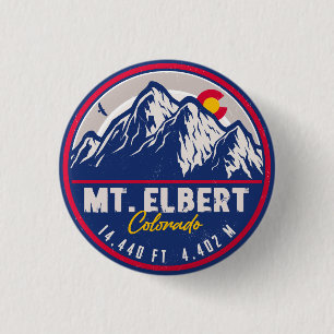 Mount Elbert Mount Elbert 14ers Retro Sunset 3 Cm Round Badge