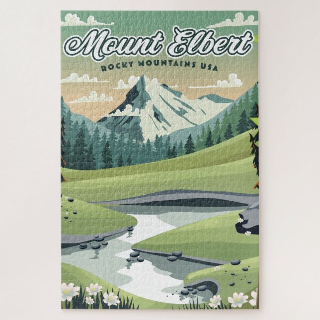 Mount Elbert Rocky Mountains Travel poster Jigsaw Puzzle (Vertical)