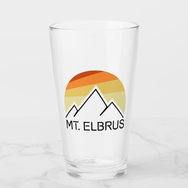 Mount Elbrus Russia Retro Glass (Front)