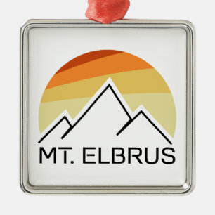 Mount Elbrus Russia Retro Metal Tree Decoration