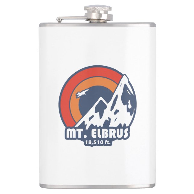 Mount Elbrus Russia Sun Eagle Hip Flask (Front)