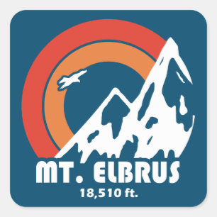 Mount Elbrus Russia Sun Eagle Square Sticker