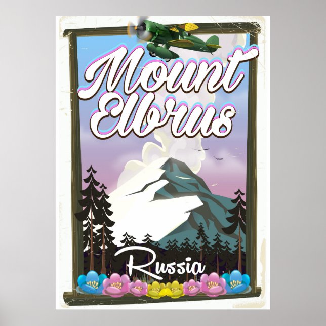 Mount Elbrus, Russian travel poster (Front)