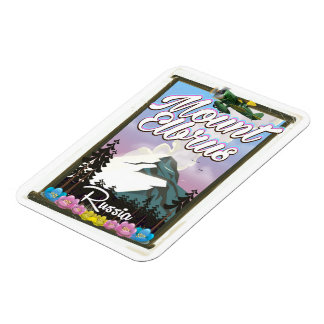 Mount Elbrus, Russian travel poster Magnet