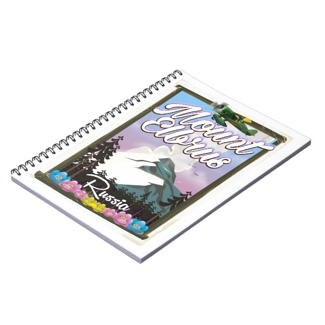 Mount Elbrus, Russian travel poster Notebook (Left Side)