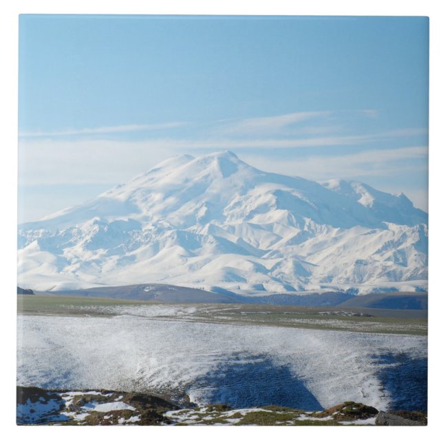 Mount Elbrus (The Highest Mountain in Europe) Tile (Front)