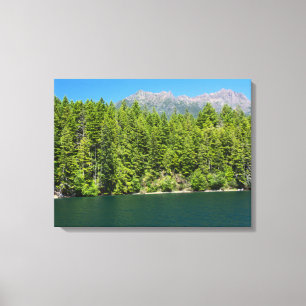 Mount Elinor and Lake Cushman Canvas Print