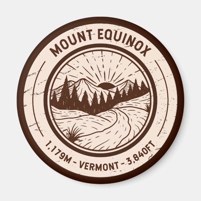 Mount Equinox Vermont Hiking Skiing Travel  Magnet (Front)