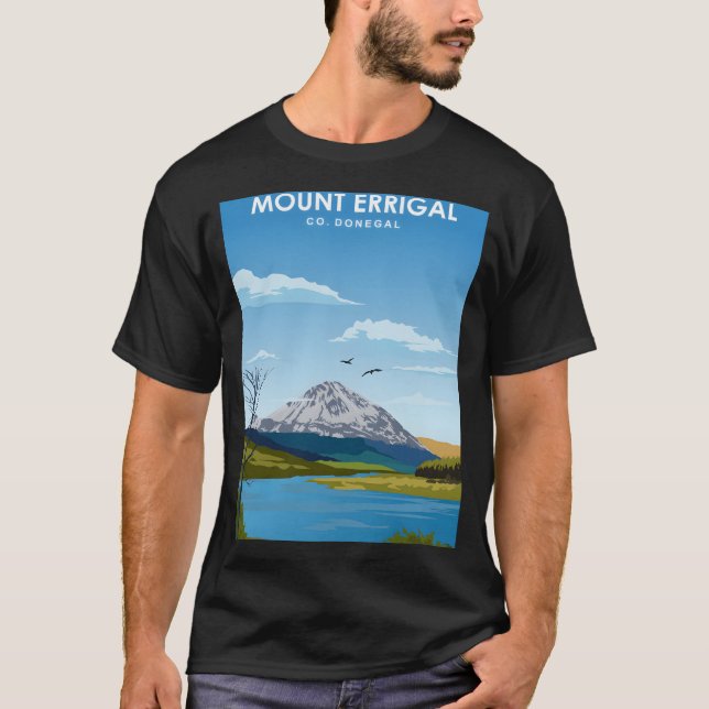 Mount Errigal Travel Poster Donegal Ireland  T-Shirt (Front)