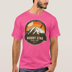 Mount Etna Sicily Italy Volcano Retro Vintage Suns T-Shirt