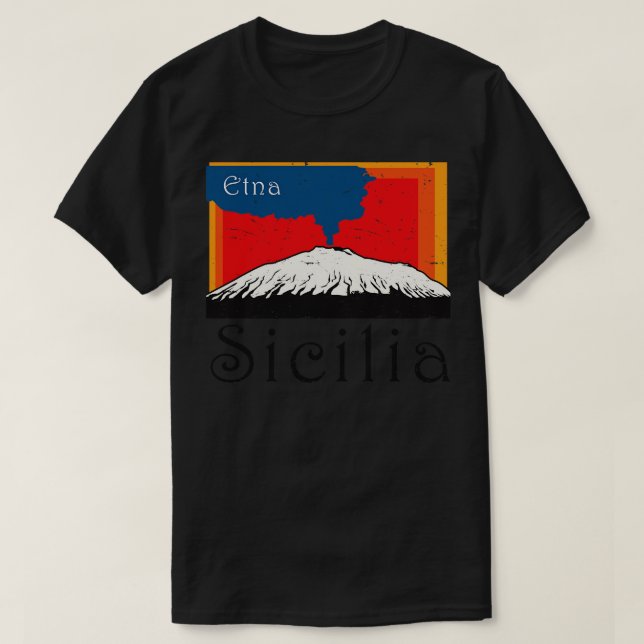 Mount Etna Sicily T-Shirt (Design Front)