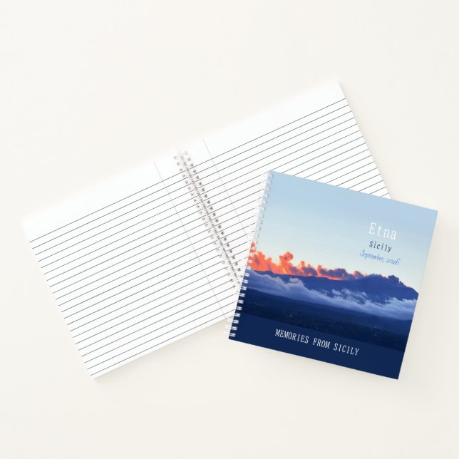 Mount Etna Volcano Smoking Evenning Notebook (Inside)