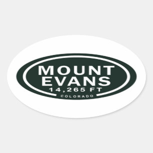 Mount Evans 14,265 FT Colorado Rocky Mountain Oval Sticker