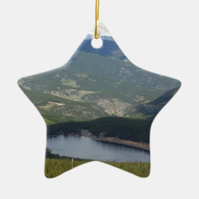 Mount Evans, Colorado Ceramic Tree Decoration (Front)