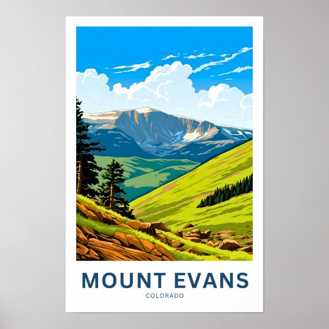 Mount Evans Colorado Travel Print (Front)