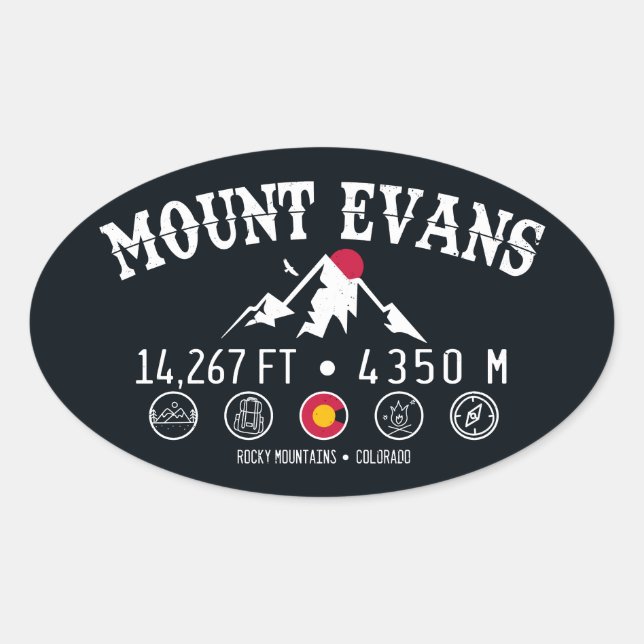 Mount Evans Wilderness 14er - Colorado mountains Oval Sticker (Front)