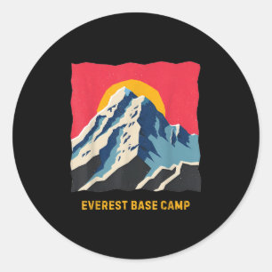 Mount Everest Base Camp Himalayas Mountain Hike Cl Classic Round Sticker