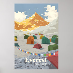 Mount Everest Base Camp Travel Poster