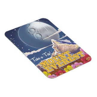 Mount Everest Cartoon travel poster Magnet