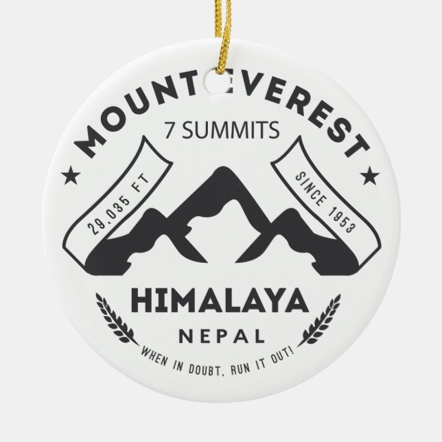 Mount Everest Ceramic Tree Decoration (Front)