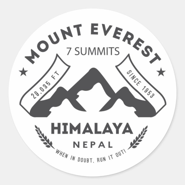 Mount Everest Classic Round Sticker (Front)