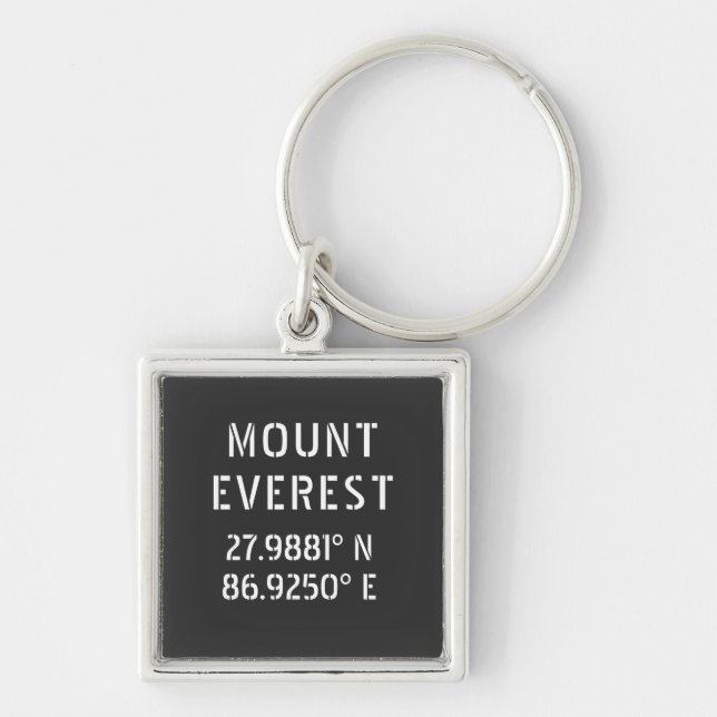Mount Everest Latitude Longitude  Key Ring (Front)