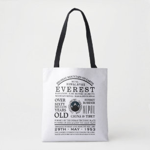Mount Everest, Mountain Expedition Information Tote Bag