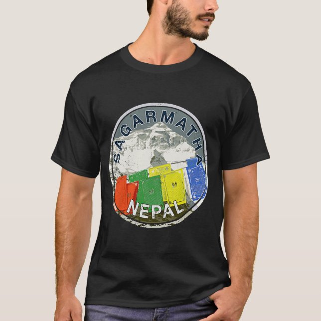 Mount Everest Nepal Sagarmatha Vintage Climbing T-Shirt (Front)