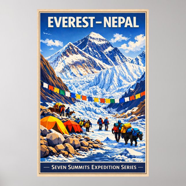 Mount Everest Nepal - Vintage Poster (Front)