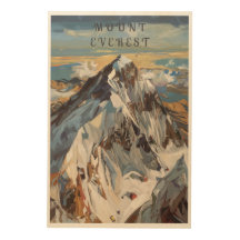 Mount Everest Top View Wood Wall Art