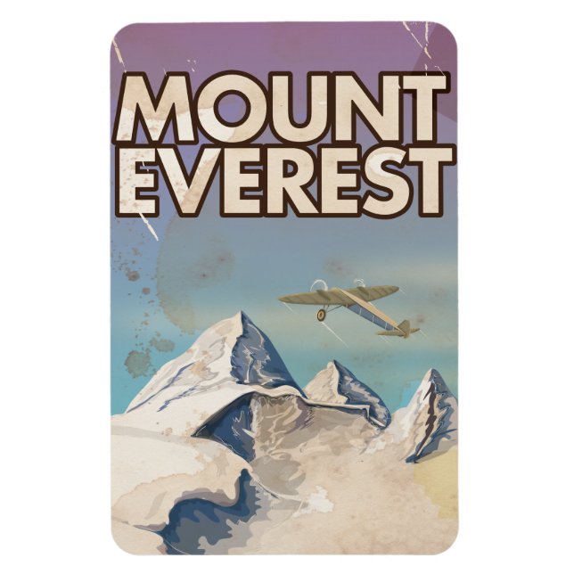 Mount Everest Vintage Travel poster Magnet (Vertical)