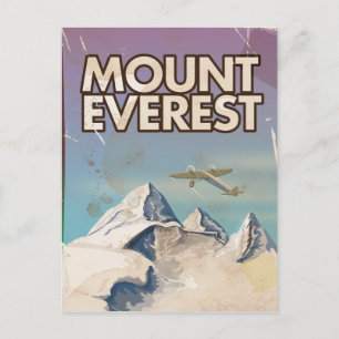 Mount Everest Vintage Travel poster Postcard