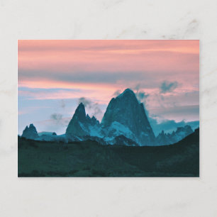 Mount Fitz Roy, Patagonia, Argentina at dusk Postcard