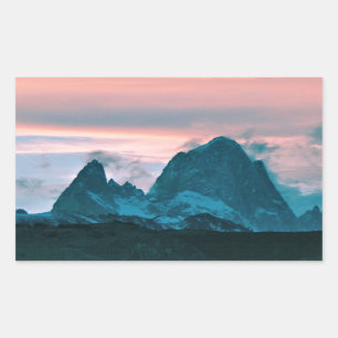 Mount Fitz Roy, Patagonia, Argentina at dusk Rectangular Sticker