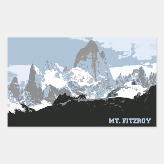 Mount Fitzroy Mountain, Patagonia, Argentina Rectangular Sticker (Front)
