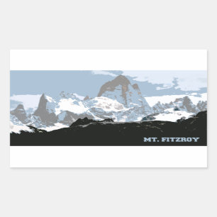 Mount Fitzroy Mountain, Patagonia, Argentina Rectangular Sticker