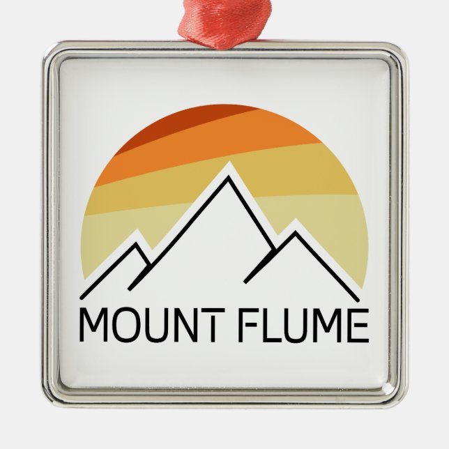 Mount Flume New Hampshire Retro Metal Tree Decoration (Front)