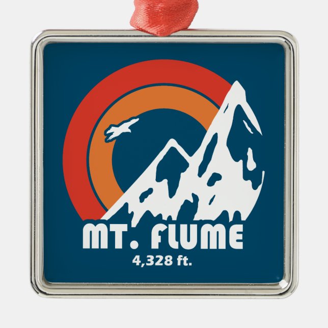 Mount Flume New Hampshire Sun Eagle Metal Tree Decoration (Front)