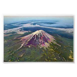 Mount Fuji Aerial View - Artistic Japan Photo Print