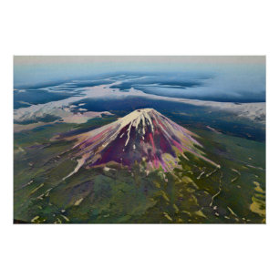 Mount Fuji Aerial View - Artistic Japan Poster