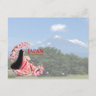 Mount Fuji and Princess Kaguya Japanese Postcard
