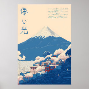 Mount Fuji Art Print Blue Mountain Landscape