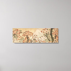 Mount Fuji behind cherry trees, flowers by Hokusai Canvas Print