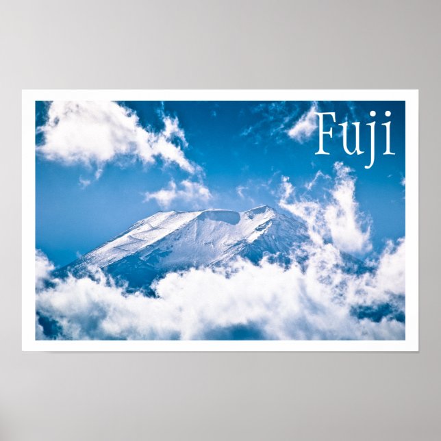Mount Fuji, Blue Sky,Clouds, Japan Poster (Front)