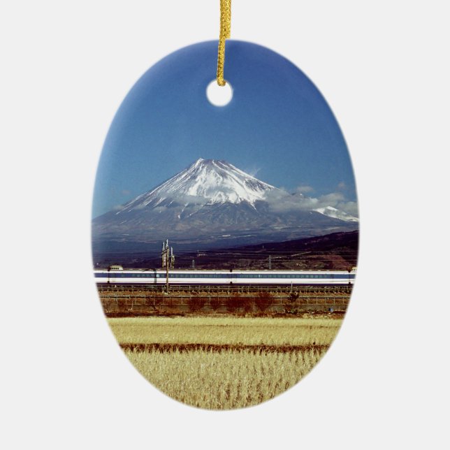 Mount Fuji Ceramic Tree Decoration (Front)