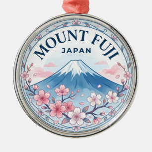Mount Fuji Cherry Blossoms (Fujisan) Japan Metal Tree Decoration